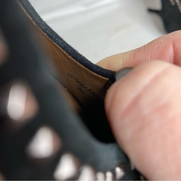 ZARA Black Studded Peep Toe Heels Size 41 - Picture 7 of 7